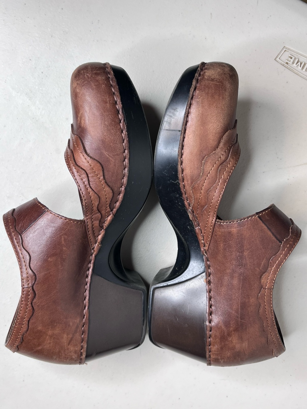 Dansko Harlow Sz 38 Leather Boho Floral Mary Jane Clogs - Picture 7 of 14